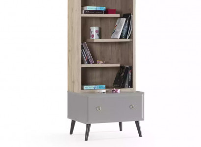 Bookshelf Freestanding Shelf Children's Shelf Cabinet Bookcase Wood Gray